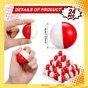 Roowest 24 Pcs Cartoon Party Favors Red and White Stress Balls 1.57 Inch Fade Resistant Foam Squeeze Balls for Stress Relief & Hand Relaxation,, Birthday Party Supplies
