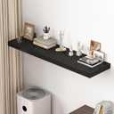 Dreamland 55" Floating Shelves for Wall, 12" Deep Thicker Black Floating Shelves, Wall-Mounted Shelves for Bedroom, Living Room, Kitchen, Bathroom - Set of 1