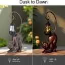 Solar Cat Figurine, 15.7 Inches Tall LED Waterproof Antique Bronze Resin Statue, Auto On/Off at Dusk for Cat Lovers or Memento Gift Outdoor Decor
