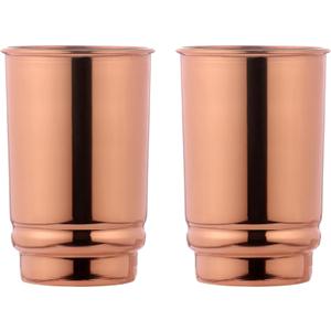 Pure Copper Drinking Cups - Ayurvedic Health Tumblers – 2 pcs. set -LACQUER Free | 350 Ml. (11.8 US Fl Oz) Traveller's Copper Cups for Ayurveda Health Benefits