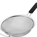 9" Large Extra Fine Mesh Strainer with Thermo Plastic Rubber Handle - Sieve Fine Mesh Stainless Steel - Ideal to Strain Pasta, Quinoa and Rice