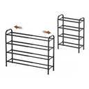 Gonfoam 4-Tier Expandable Shoe Rack,Adjustable Shoe Shelf Storage Organizer Heavy Duty Metal Free Standing Shoe Rack for Entryway Closet Doorway (Black)