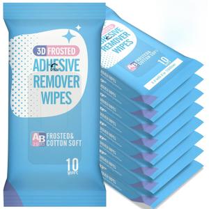 Creatyi 80 Pcs Large Size 3D Frosted Double-Sided Material Adhesive Remover Wipes Label Remover Sticker Remover Remove Labels, Stickers, Tape, Double-Sided Tape, and Removable Adhesive.