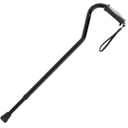 Drive Devilbiss Swan Neck Black Folding Walking Stick with Gel Grip Handle