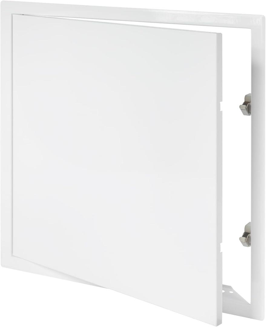 Vent Systems 16'' x 16'' Inch White Metal Access Panel with Click Function - Easy Access Doors - Access Panel for Drywall, Wall, Electrical and Plumbing Service Door