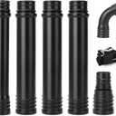 Glosaie Upgraded Universal Gutter Cleaning Tools from the Ground, Leaf Blower Attachment with Adjustable Angle Hook Tube, Compatible with blowers Within 5-inch Diameter, Black