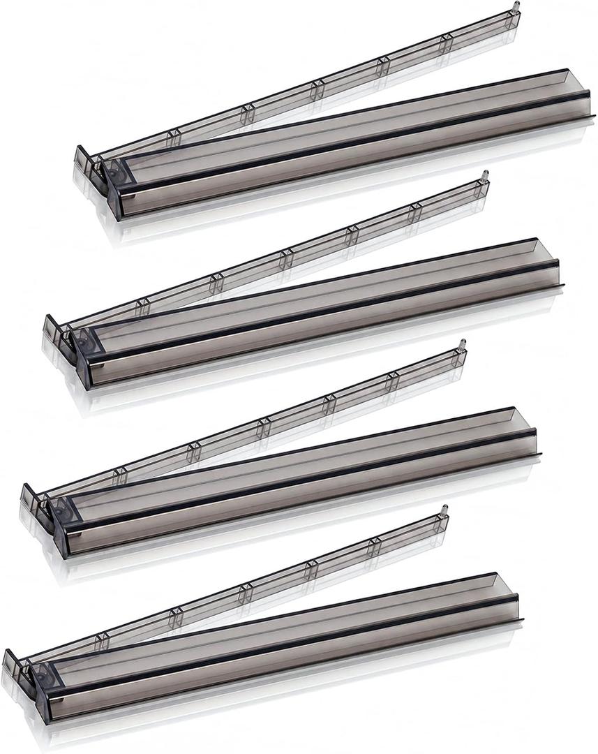 Mahjong All-in-One Tile Rack & Pusher, Clear Acrylic Mahjong Rack and Pusher Combo, Modern American Mahjong Tile Racks, Set of 4, Black, 17.72 inches