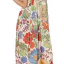 ABYOVRT Women Boho Floral Maxi Dress Backless Spaghetti Strap A-Line Flowy Summer Vacation Long Dress (Green,L)