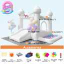 9FT White Bounce House Inflatable Toddler Bouncy House for 3-6 Age Kids, 9FTx9FTx7FT