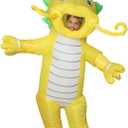 HIYAPATY Inflatable Dragon Costume Adult Blow Up Dragonman Suit for Halloween Christmas Fancy Dress, Yellow