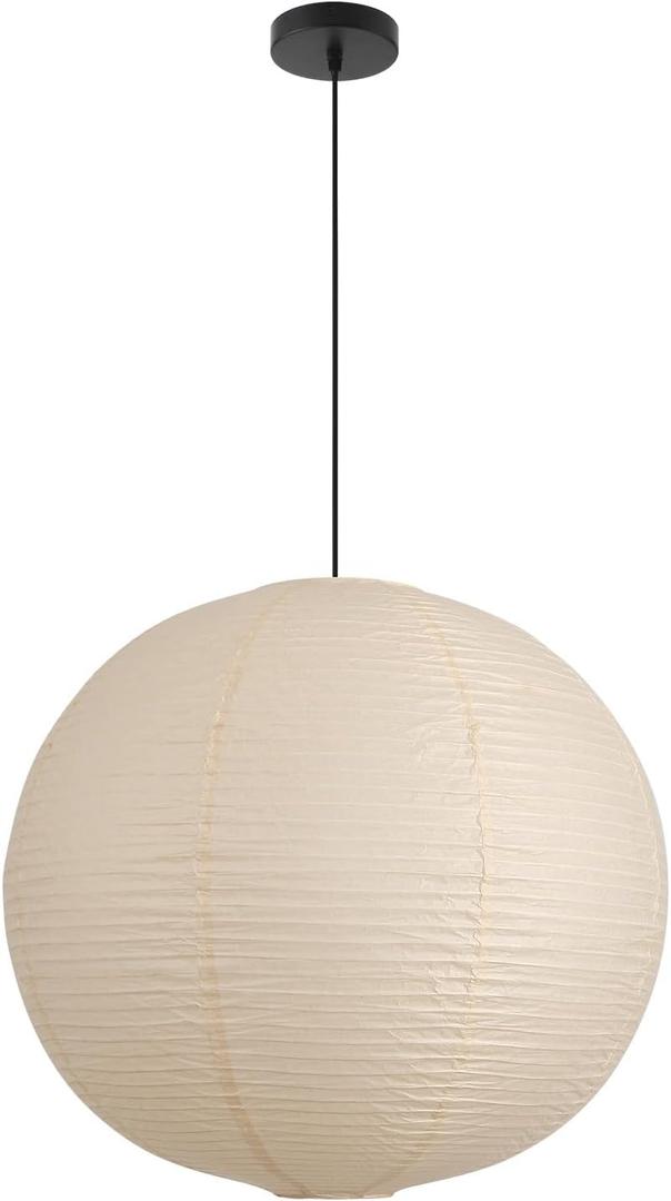 Large Paper Pendant Light with Cord and Canopy, 20in Off-White | Rice Paper Hanging Lamp, Japanese Japandi Wabi Sabi Lantern Lamp Chandelier for Living Dining Room Bedroom Kitchen 1 Pack
Visit the Fivemengo Store
