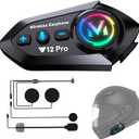 Motorcycle Helmet Bluetooth 5.4 Headset Speakers Wireless Intercom Headset 500m 2 Riders Group Motorcycle Communication System with Dual Chip for Audio Multitasking Universal
