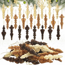 Motiskyy 24 Pcs Christmas Paper Honeycomb Ornament 3.9 Inch Neutral Finial Glitter Honeycomb Hanging Decor 3D Colorful Finial Decoration for Xmas Tree Decoration Holiday Party Decor(Boho Color)