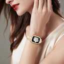 Mosonio Compatible with Apple Watch Band 38mm 40mm 41mm 42mm 44mm 45mm 46mm 49mm with 2 Pack Case Women, Jewelry Replacement Metal Bands Strap with Bling PC Protective Case for iWatch Ultra SE Series 11/10/9/8/7/6/5/4/3/2/1