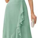 BeryLove Formal Dresses for Women 2025 Wedding Guest with Slit Cocktail Elegant Lace Long Prom Dress (X-Small, Light Green)