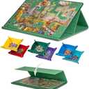 1000 Pieces Portable Jigsaw Puzzle Board with 6 Colored Sorting Trays, Tilting Puzzle Boards with 2-in-1 Stand & Cover, Lightweight Felt Jigsaw Table with Angle Adjustments - Green