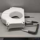 Drive Medical RTL12027RA 2-in-1 Raised Toilet Seat with Removable Padded Arms, Standard Seat