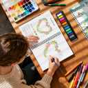 Elfew 2 Pack Watercolor Workbooks Coloring Books, 24 Pages Beginner Friendly Painting Kit, Detailed Steps, 12 Colors Paint Set with Brush, Stress-Relieving Gift for Adults & Women (Animals & Flowers)