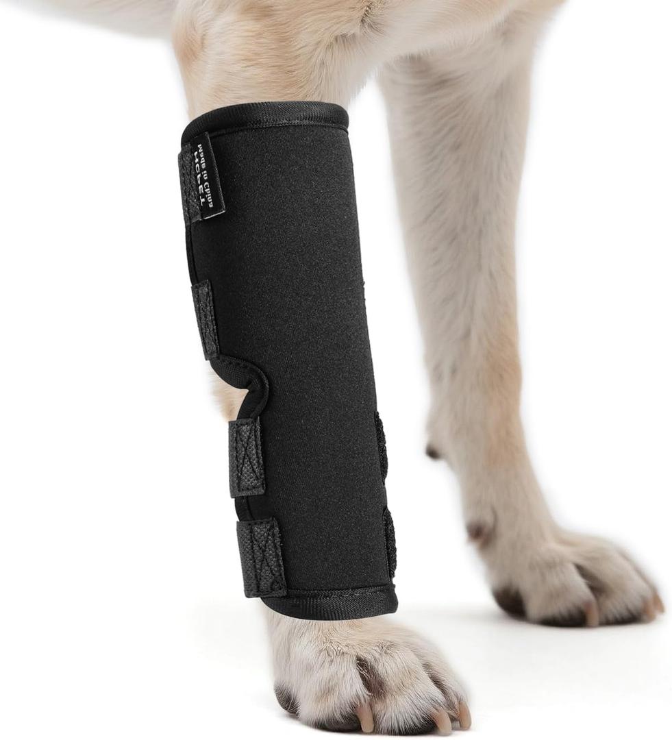 Petanims 2 Packs Dog Front Leg Brace for Remission Hyperextension - Wrist Support for Sprain, Arthritis & Injury Recovery - Adjustable Non-Slip Dog Leg Wrap, Fits Left or Right, Small