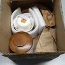 Ceramic Butter Dish With Lid, Butter Crock for Countertop, French Butter Keeper Holder for Spreadable Butter, Cream White (Cow-3.94"dia)