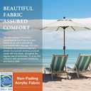 EliteShade USA 10-Year-Non-Fading 9Ft Market Patio Umbrella, UPF 50+ UV Protection Performance Sun Umbrella, Heavy Duty Commercial Grade Outdoor Table Umbrella with Crank & Tilt, Windproof Vented Top for Garden, Pool, Deck and Outdoor Playsets, White