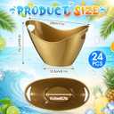 meekoo 24 Pcs 4 L Ice Bucket for Parties, Plastic Oval Storage Tub with Handle for Wine, Beer, Ice Drink Bucket for Wine, Champagne, Beer, Cocktail, Beverage Tub for Wedding, Bar, Picnic, Pool(Gold)