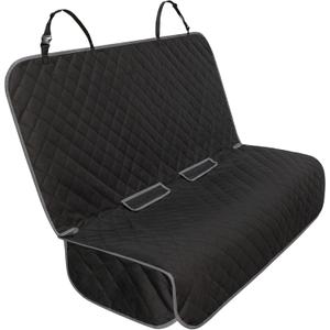 Bench Car Seat Cover Protector - Waterproof, Heavy-Duty and Nonslip Pet Car Seat Cover for Dogs with Universal Size Fits for Vehicles, Trucks & SUVs (BLACK GREY)