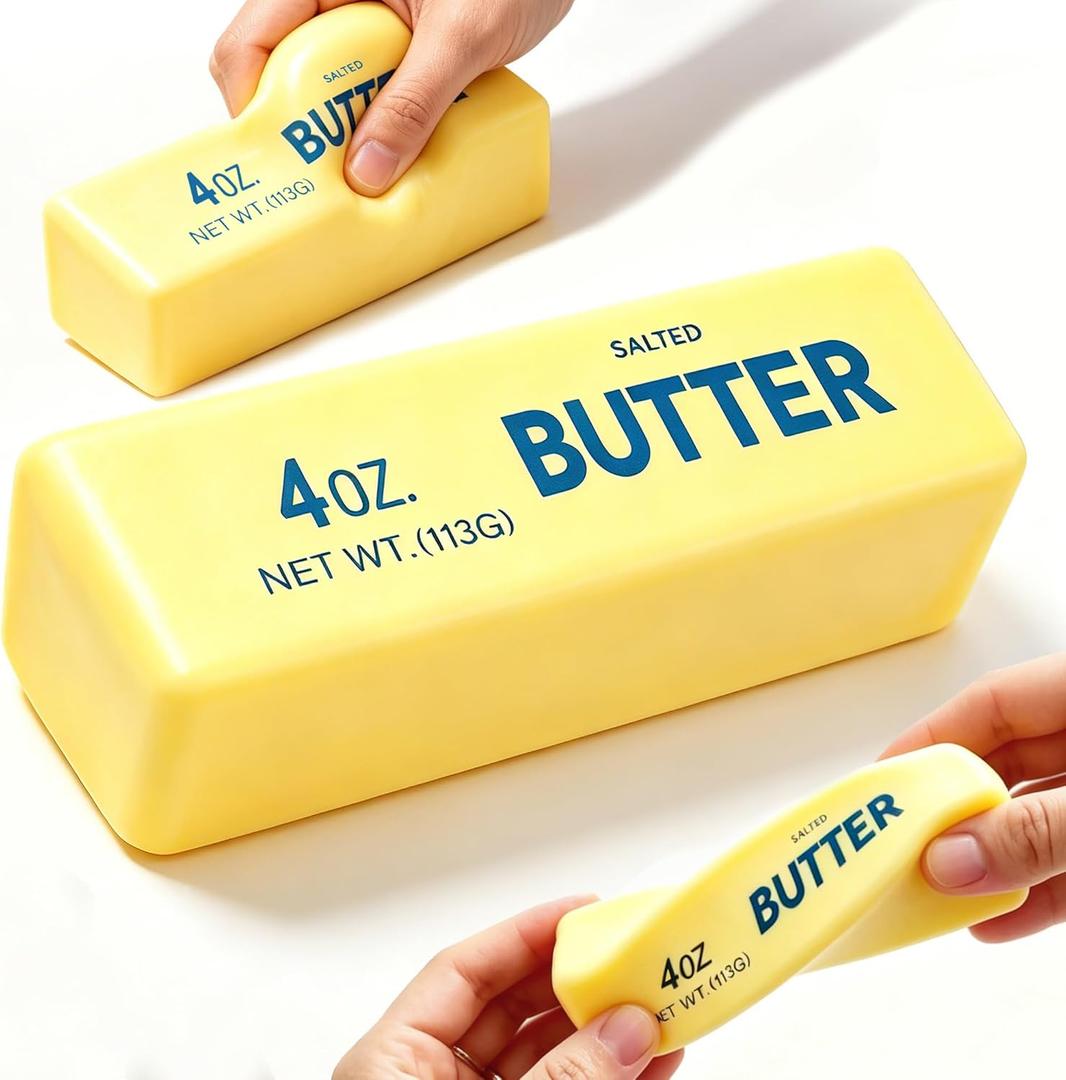 10 x Butter Squishy, Slow Rising Butter Squeeze Toy, Cream Scented Butter Squeeze Toys, Stress Relief Toy for Relaxation, Soft & Safe PU Great for Home Office School(Yellow)