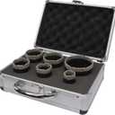 Vacuum brazed Diamond Dry Drilling bits Core bits Set with 5/8-11 for Porcelain Tile Granite Marble Stone Masonry Black25/35/40/45/50/68mm (Medium)