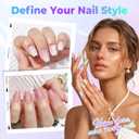 UNA GELLA Short Coffin Nail Tips: 450PCS Fake Acrylic Gel Nail Tips 15 Sizes Soft Clear Pre-Etched Nails Extension Full Cover Coffin Press On Nails Home DIY Salon
