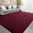 5x7 Feet Red Area Rugs for Bedroom, Indoor Washable Memory Foam Rug for Living Room, Modern Aesthetic Minimalist Non-Slip Carpets for Kids Boys Girls Adults Dorm Home Decor