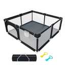 TOMBOSS 50x50 Baby Playpen, Portable Play Yard for Toddlers 1-3, Breathable Mesh Playard, Indoor & Outdoor Play Fence with Pull Rings, Sturdy Activity Pen