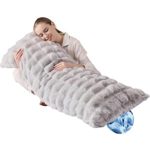 Full Body Pillow 20x54 Inch, Memory Foam Pregnancy Pillow for Side Sleepers, Orthopedic Back Support Maternity Pillow for Women (with Removable Cover)-Grey