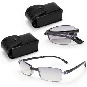 2 Pcs Auto Focus Glasses Presbyopia Glasses Intelligent Zoom Reading Glasses Anti-Blue Light Eye Protection Optics Glasses For Women & Men