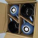 LERATIO Ceramic Dinnerware Sets for 4,16-Piece Reactive Glaze Plates and Bowls Set with Mugs,Highly Chip and Crack Resistant | Dishwasher,Microwave & Oven Safe Dishes set-Blue