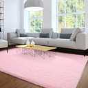 Merelax Soft Modern Indoor Large Shaggy Rug for Livingroom Bedroom Dorm Kids Room Home Decorative, Non-Slip Plush Fluffy Furry Fur Area Rugs Comfy Nursery Accent Floor Carpet 8x10 Feet, Pink