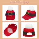 Red-Christmas-Hat Xmas-Baseball-Cap for Men-Women - Santa Adjustable Trucker Hat Unisex Holiday-Cap Winter Outdoor