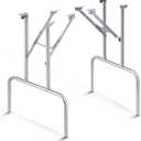 Tandefio 2 Pcs Folding Table Legs 28 Inch Banquet Foldable Table Legs Collapsible Heavy Duty Steel Furniture for Home, Kitchen, DIY or Repairs Desks (Silver), 28.9 inches tall and 22 inches wide