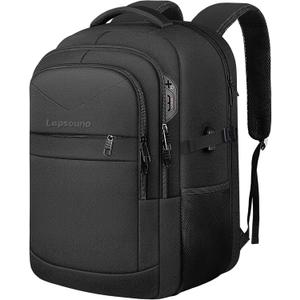 Travel Backpack, Large Carry on Backpack, 17 Inch Laptop Bag, Big Sturdy TSA-Friendly with USB Port College School Rucksack Bag, Gifts for Him Men Women, Black