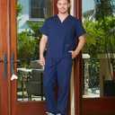 Dagacci Scrubs for Men Set - V-Neck Scrub Top and Cargo Pants - 8 Pockets Men Scrubs Set (M)