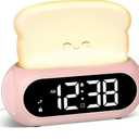 Cute Digital Clock for Bedrooms, Kids Alarm Clocks with Night Light Lamp, 10 Alarm Tones, Adjustable Brightness, Nap Timer, Snooze, Power-off Memory, Bedside Clocks for Girls Kids Teens Birthday Gifts