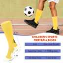 ZEPOHCK 2 Pairs Kids Non Slip Football Knee Length Socks Football/Hockey Grip Socks Suitable For Boys and Girls Aged 6-12 (Yellow)