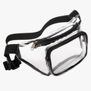 Veckle Clear Fanny Pack Stadium Approved - Clear Bag for Stadium Events Transparent Belt Bag for Women Men, Adjustable Waist Bag for Sports, Concerts, Black