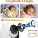 ANMEATE 6 Inch Baby Monitor with Camera and Audio - No WiFi, 48-Hour Battery, Thermal Sensor, Remote Pan/Tilt/Zoom, Two-Way Talk, Lullabies&White Noise, 1000ft Range