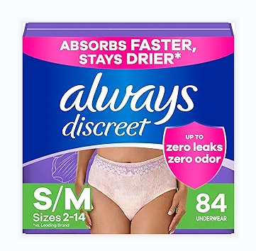 Always Discreet Incontinence Underwear for Women Maximum Absorbency, S/M, 42 Count