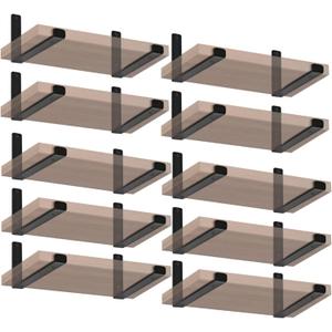 20 Pack - 5.5" L x 4" H x 1.5" W J Lip Shelf Brackets Rustic Farmhouse Iron Wall Floating Shelf Bracket Metal Shelf Bracket Industrial Shelf Supports with Screws Black