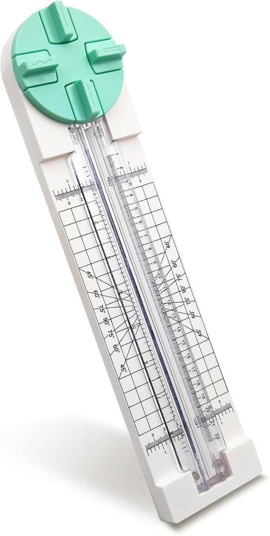 Paper Trimmer, 4 Styles Craft Paper Cutter Multi-Function Scrapbooking Tool for Cutting Paper Photos Scrapbook Postcard (Straight, Wave, Perforated and Creasing Lines) (Green)