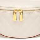 Eslcorri Small Crossbody Sling Bag for Women Trendy - Fanny Packs Leather Chest Belt Bum Bag Anti Theft Purse for Travel (090 Off White)