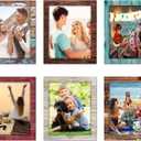 Tatuo 6 Pack 5x7 Magnetic Picture Frames Rustic Distressed Farmhouse Wood Pattern Fridge Picture Frame Magnets for Christmas Refrigerator Locker Home Classroom Office