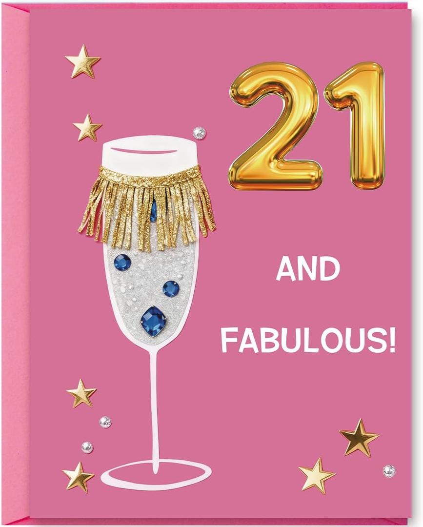 5 x OJsensai 21st Birthday Card for Her,Funny Birthday Gifts & Decorations for Women21 Year Old Birthday Gifts Ideas for Girl Sister Daughter Friend Bestie